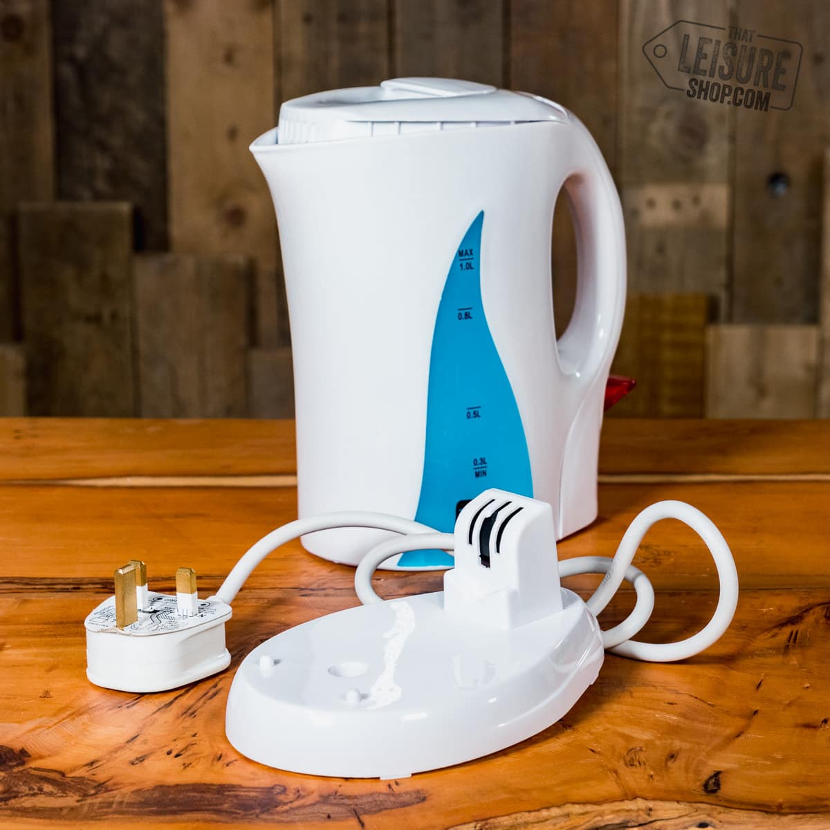 830W ELECTRIC WHITE 1 LTR KITCHEN CORDLESS KETTLE CARAVAN TRAVEL HOT WATER  JUG